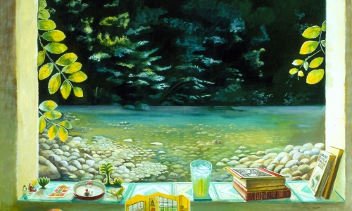 Window with River View in Summer / 2002 - oil on linen - 28 x 36"